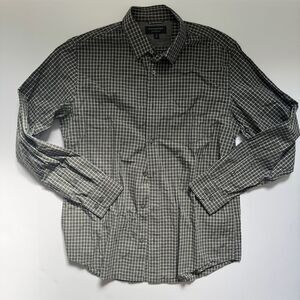 Banana Republic Soft Wash Slim Fit Grey/White Plaid Size Medium
